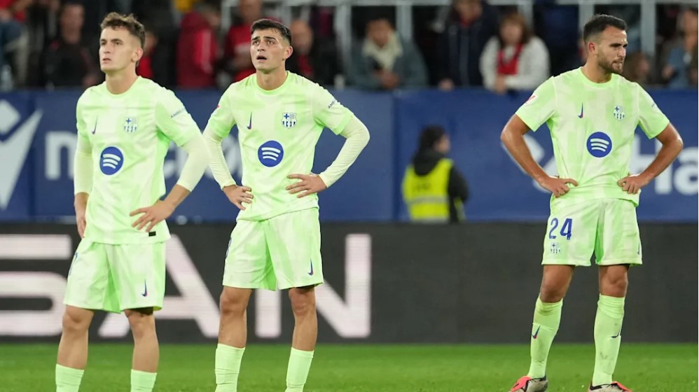 Thua Osasuna 2-4, Barca đứt mạch 7 trận toàn thắng tại La Liga